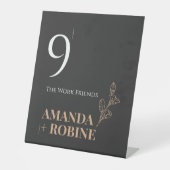 黒王室のの結婚テーブル番号台座記号 台座サイン (正面)