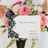 黒王室のダマスクウェディングRSVP 出欠カード