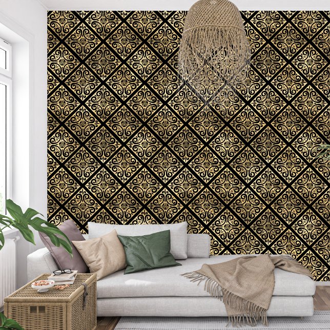 黒王室のフランスの金の壁紙 壁紙 (royal french black and gold wallpaper)