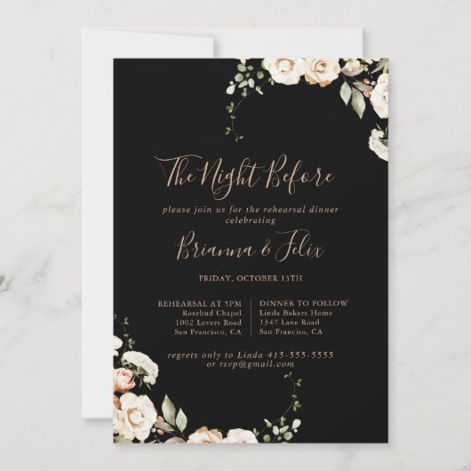 黒王室のフローラ夜リハーサル 招待状 (正面)
