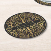 黒王室の中世結婚刀 ラウンドペーパーコースター (アングル)