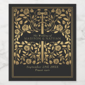 黒王室の中世結婚刀 ワインラベル (シングルラベル)