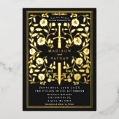 黒王室の中世結婚刀 箔招待状 (正面)