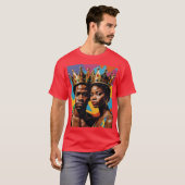 黒王室の愛クラウン付きカップルT型 Tシャツ (正面フル)