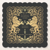 黒王室の獅子中世結婚剣 ペーパーコースター (正面)