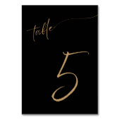 黒王室の結婚金のテーブル番号カード テーブルナンバー (正面)