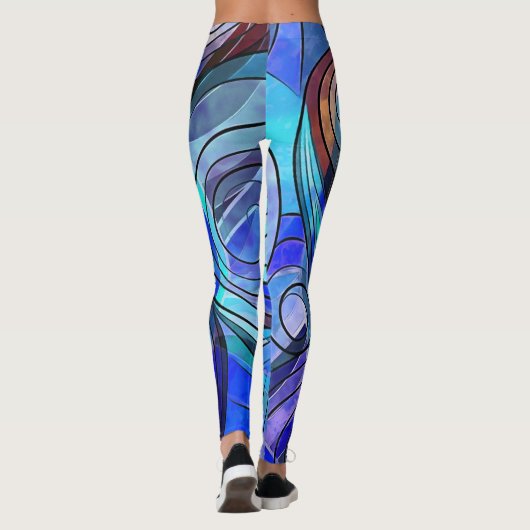 黒王室の線の青とアクアドードル レギンス (裏面)