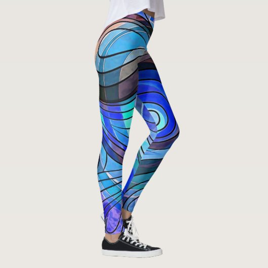 黒王室の線の青とアクアドードル レギンス (右)