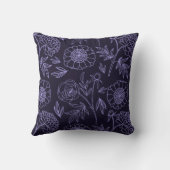 黒王室の色牡丹の梅 クッション (裏面)