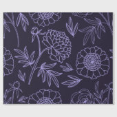 黒王室の色牡丹の梅 ラッピングペーパー (フラット)