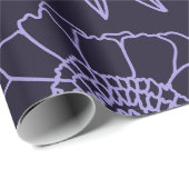 黒王室の色牡丹の梅 ラッピングペーパー (ロールコーナー)