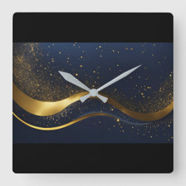 黒王室の金ゴールドキラキラ魔法 スクエア壁時計