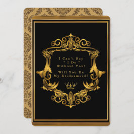 黒王室の金ゴールド新しいは私の花嫁になる 招待状