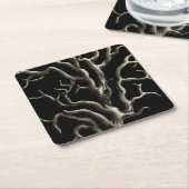 黒珊瑚礁 スクエアペーパーコースター (アングル)