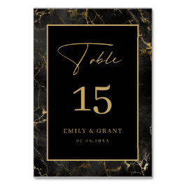 黒瑪瑙の石縁ど金ゴールドテーブル番号 テーブルナンバー