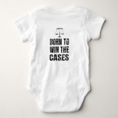 黒生まれ文字でケースタイポグラフィに勝つ ベビーボディスーツ (裏面)