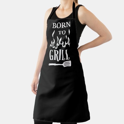 黒生まれ焼きBBQエプロンにおもしろい エプロン (インサイチュ)