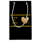 黒生まれ色と金ゴールド大抱き枕に輝く スモールペーパーバッグ (裏面)