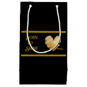 黒生まれ色と金ゴールド大抱き枕に輝く スモールペーパーバッグ (正面)