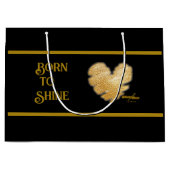 黒生まれ色と金ゴールド大抱き枕に輝く ラージペーパーバッグ (正面)