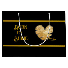 黒生まれ色と金ゴールド大抱き枕に輝く ラージペーパーバッグ