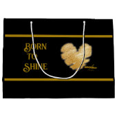 黒生まれ色と金ゴールド大抱き枕に輝く ラージペーパーバッグ (裏面)