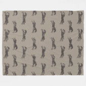 黒男らしとタンクラシック騎馬馬 フリースブランケット (正面(横))