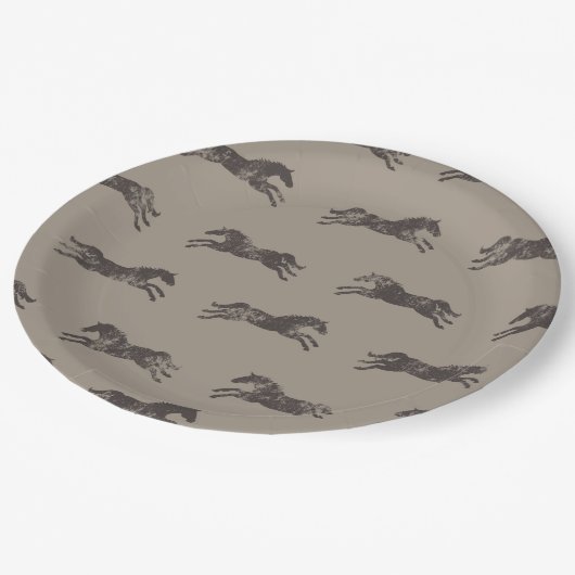 黒男らしとタンクラシック騎馬馬 ペーパープレート (アングル)