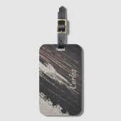 黒男らしとベモダンージ絵を描ュ画 ラゲッジタグ (正面縦)