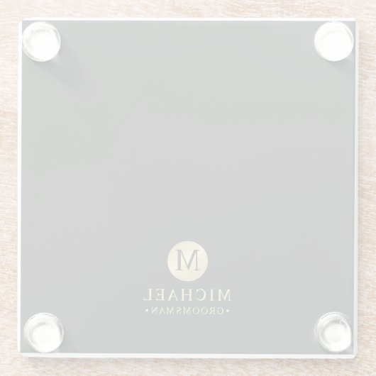 黒男らしと金ゴールドのグパーソナライズされたロームズ ガラスコースター (裏面)