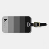 黒男らしググラデーションレークラシックモノグラム ラゲッジタグ (正面横)