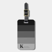 黒男らしググラデーションレークラシックモノグラム ラゲッジタグ (正面縦)