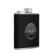 黒男らし丸デザイン名モノグラム フラスク (右)