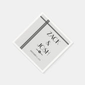 黒男らし灰色の紙結婚ナプキン スタンダードカクテルナプキン (角)