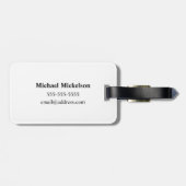 黒男らし白モノグラムイニシャル ラゲッジタグ (裏面横)