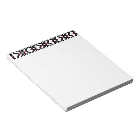黒男らし白ラトビアの部族フォークアート ノートパッド (アングル)