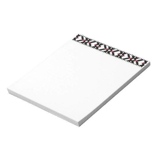 黒男らし白ラトビアの部族フォークアート ノートパッド (回転)