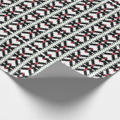 黒男らし白ラトビアの部族フォークアート ラッピングペーパー (角)