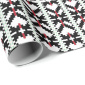 黒男らし白ラトビアの部族フォークアート ラッピングペーパー (ロールコーナー)