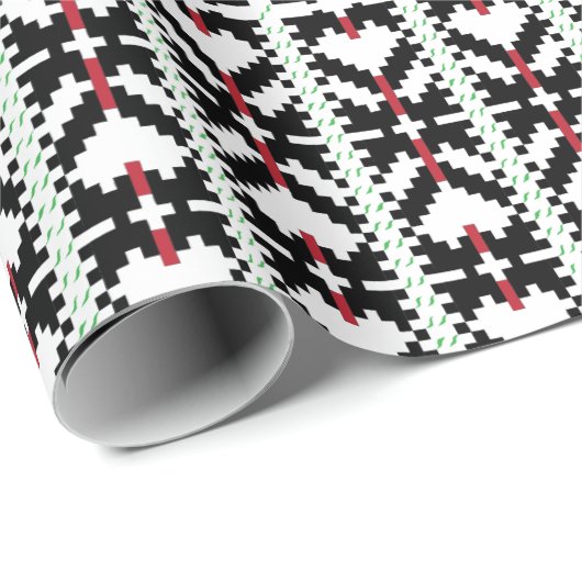 黒男らし白ラトビアの部族フォークアート ラッピングペーパー (ロールコーナー)