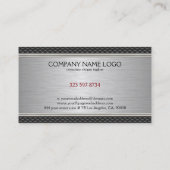 黒男らし色と灰色のメタリック背景 名刺 (裏面)