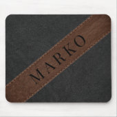黒男らし褐色のフェイク革 マウスパッド (正面)