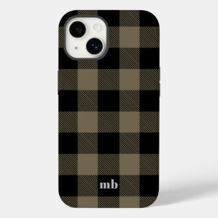 黒男らし褐色バッファロープレイド名イニシャル Case-Mate iPhone 14ケース