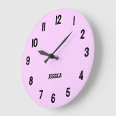 黒番エレガント号をパーソナライズした薄紫 ラージ壁時計 (傾斜)