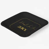 黒番カスタム金ゴールドミニマル新年 ペーパープレート (傾斜あり)