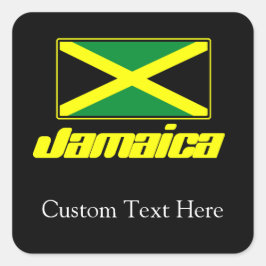 黒番ジャマイカ国旗 スクエアシール