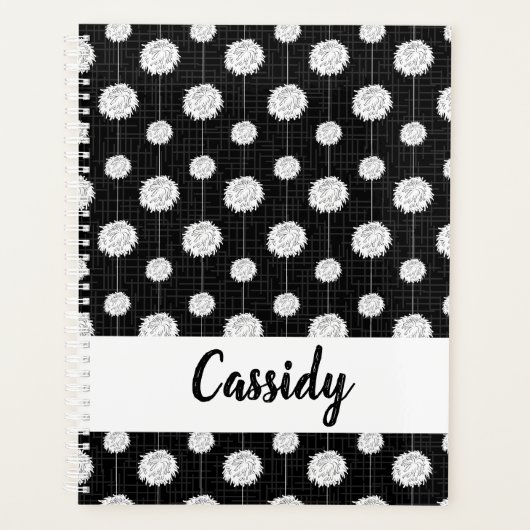 黒番チアリーダーPOM POMパターン プランナー手帳 (正面)