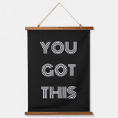 黒番パーソナライズされたこの得ポストやる気を起こさせる 吊り下げ型タペストリー (正面)