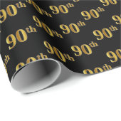 黒番フェイク金ゴールド90番目（90番目）イベント ラッピングペーパー (ロールコーナー)