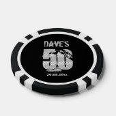 黒番モダン年齢50歳の誕生日パーティーのお願い ポーカーチップ (シングル)